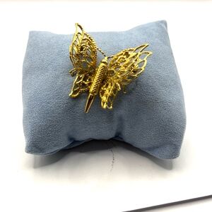 Monet Gold Filigree Butterfly Brooch